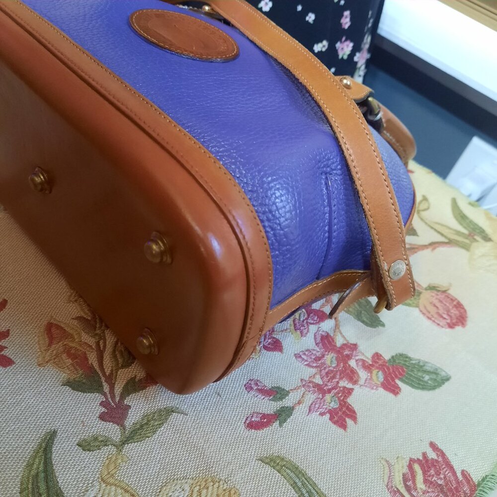 Vintage Dooney & Bourke Norfolk Hand Painted Violet Purple Satchel - Picture 9 of 15